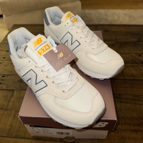 New Balance 574 Calia White Grey Light Blue and Sneakers - Picture 3 of 8